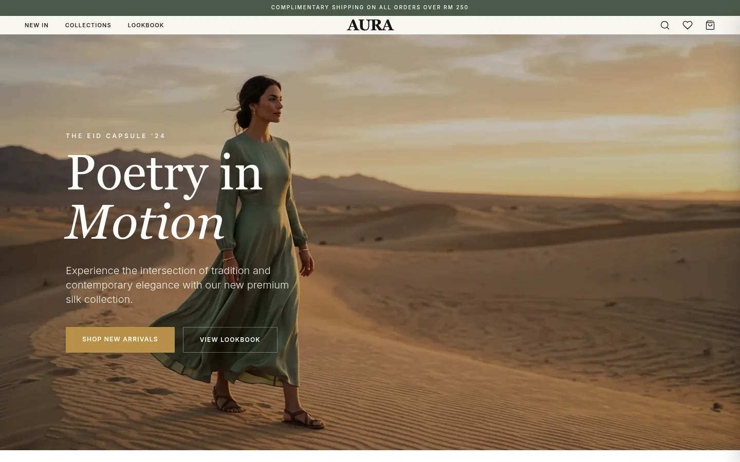 Aura Collective Refined Modesty website snapshot