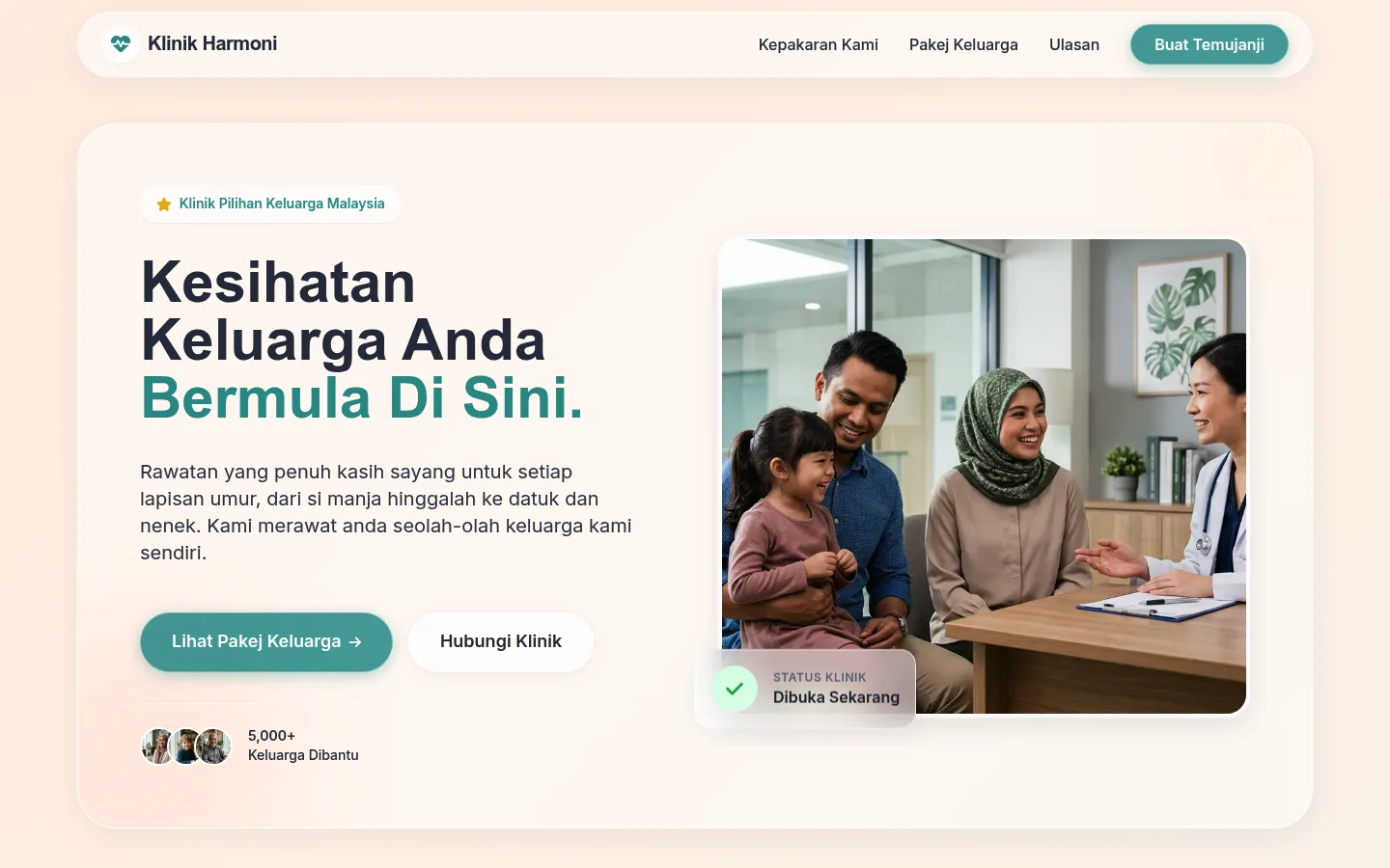 Klinik Keluarga Harmoni Rawatan website snapshot