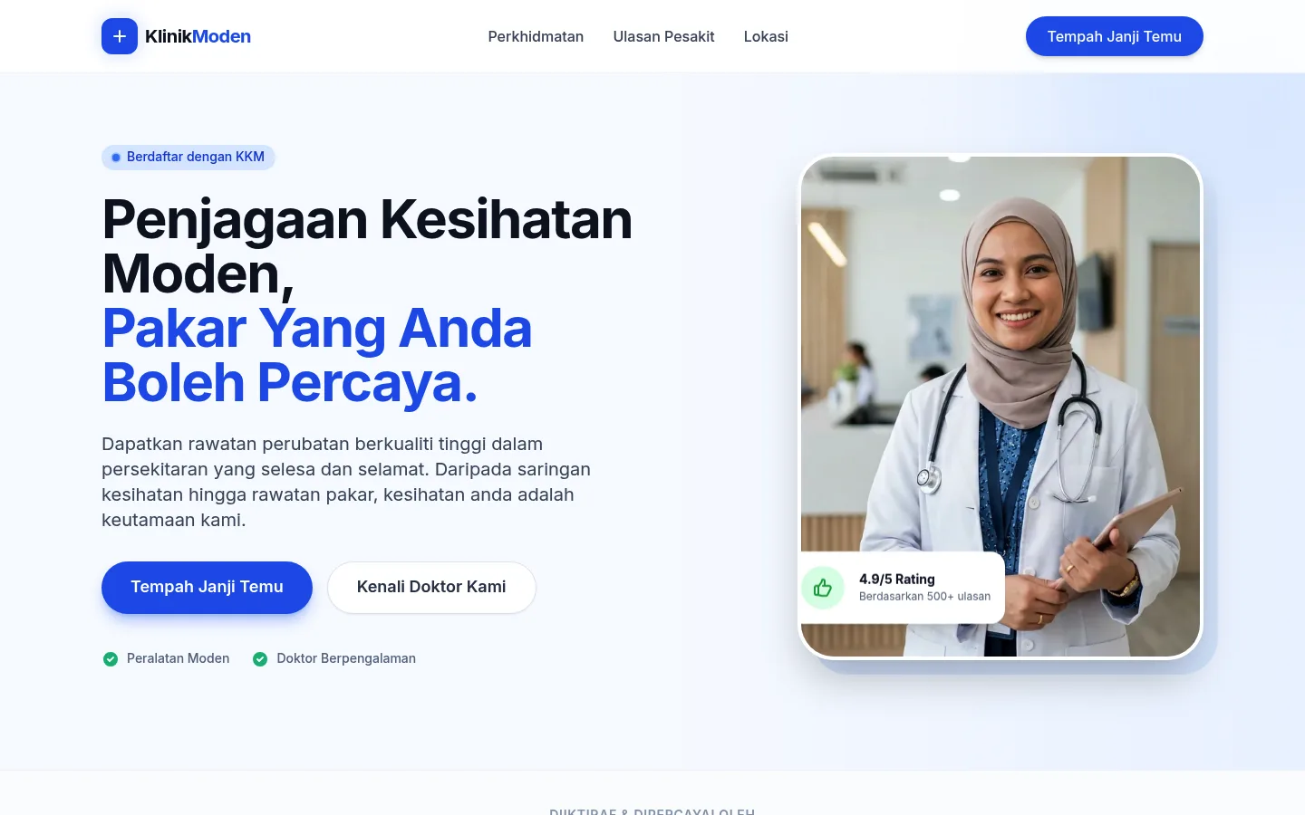 Klinik Kesihatan Moden Pakar website snapshot