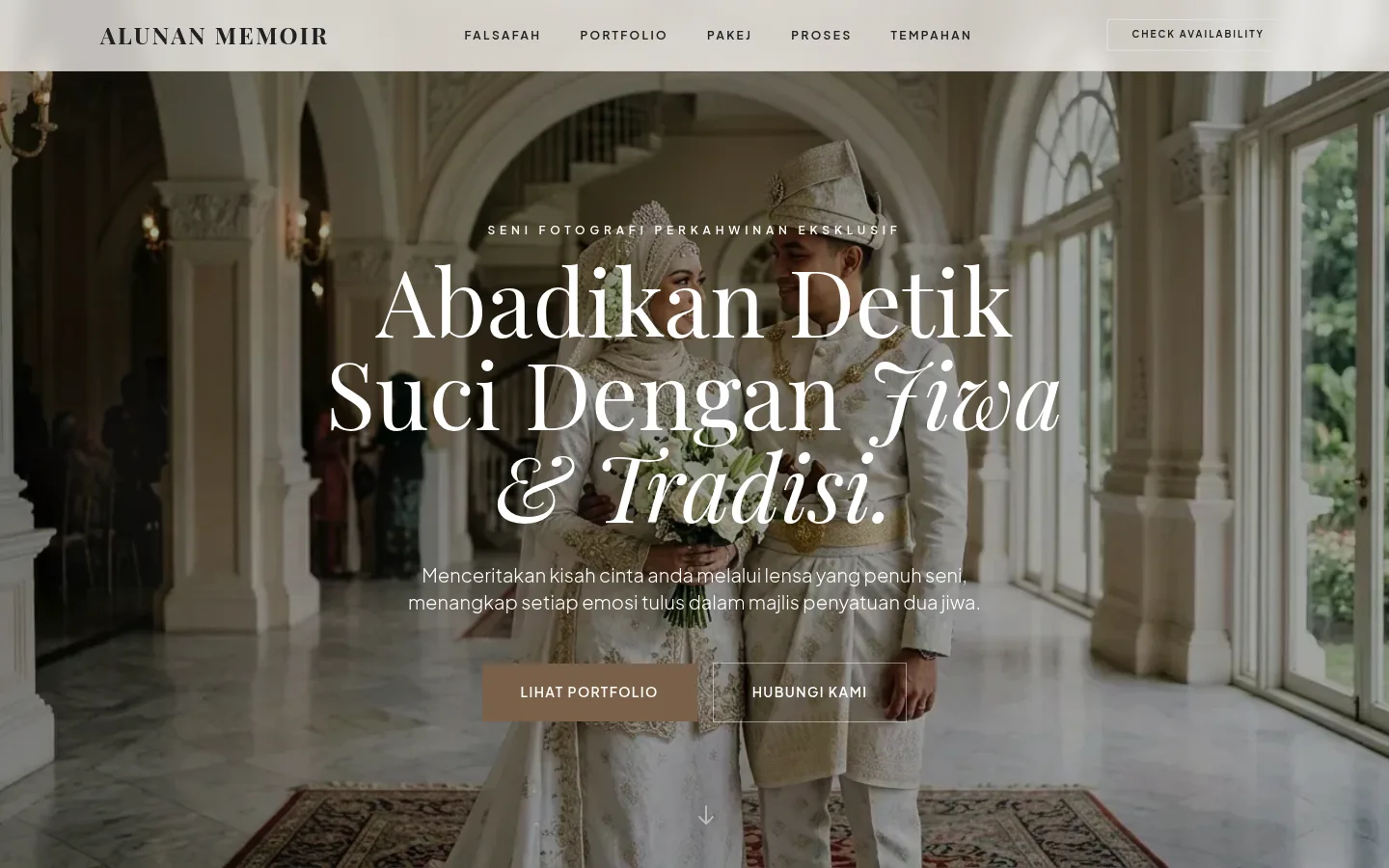 Alunan Memoir Eksklusif Wedding website snapshot