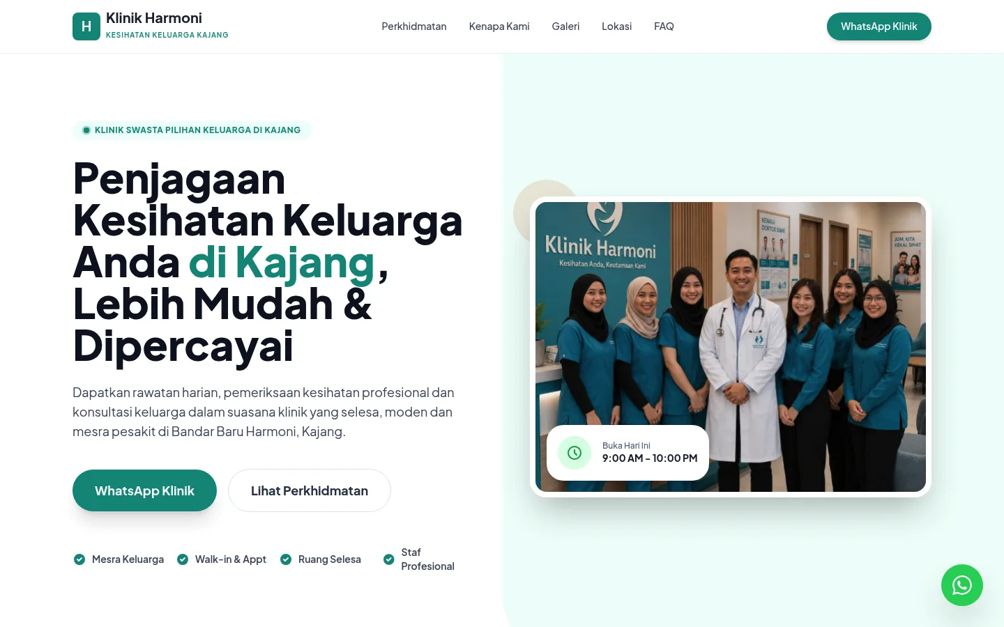 Klinik Harmoni Klinik Moden website snapshot