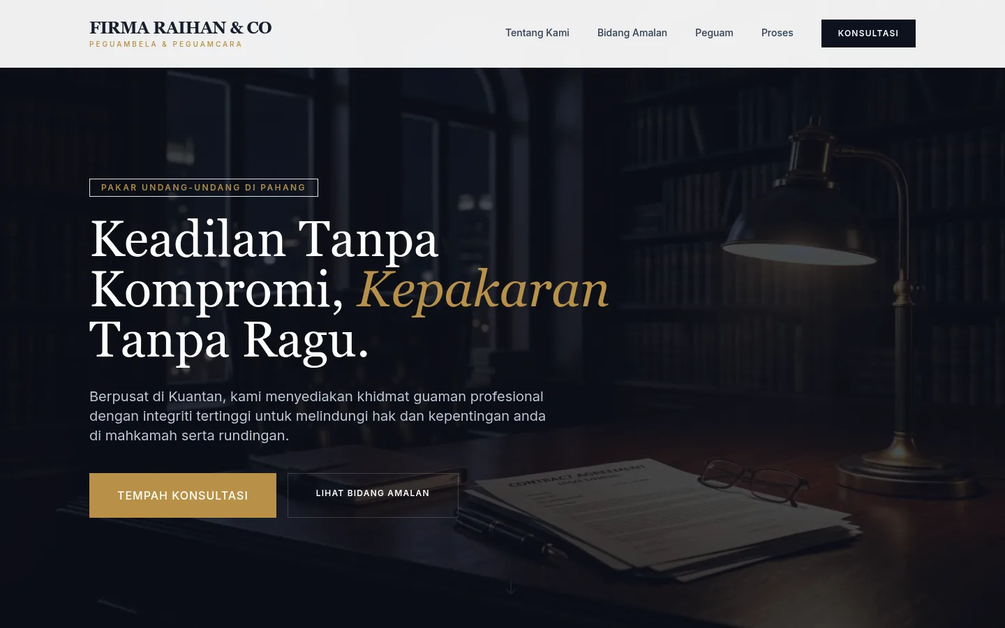 Firma Raihan Co Peguambela website snapshot