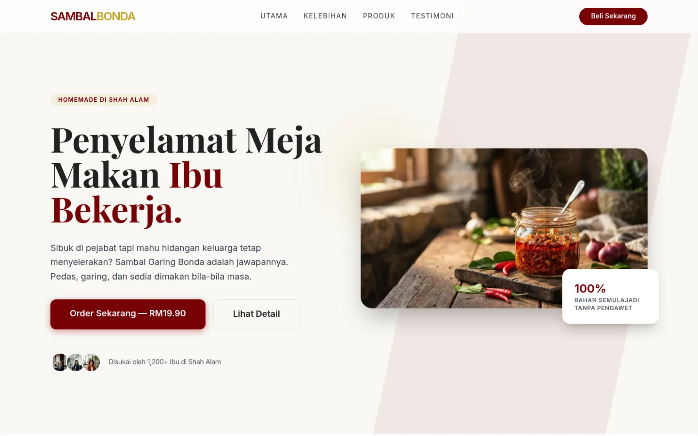 Sambal Dapur Bonda Sambal website snapshot