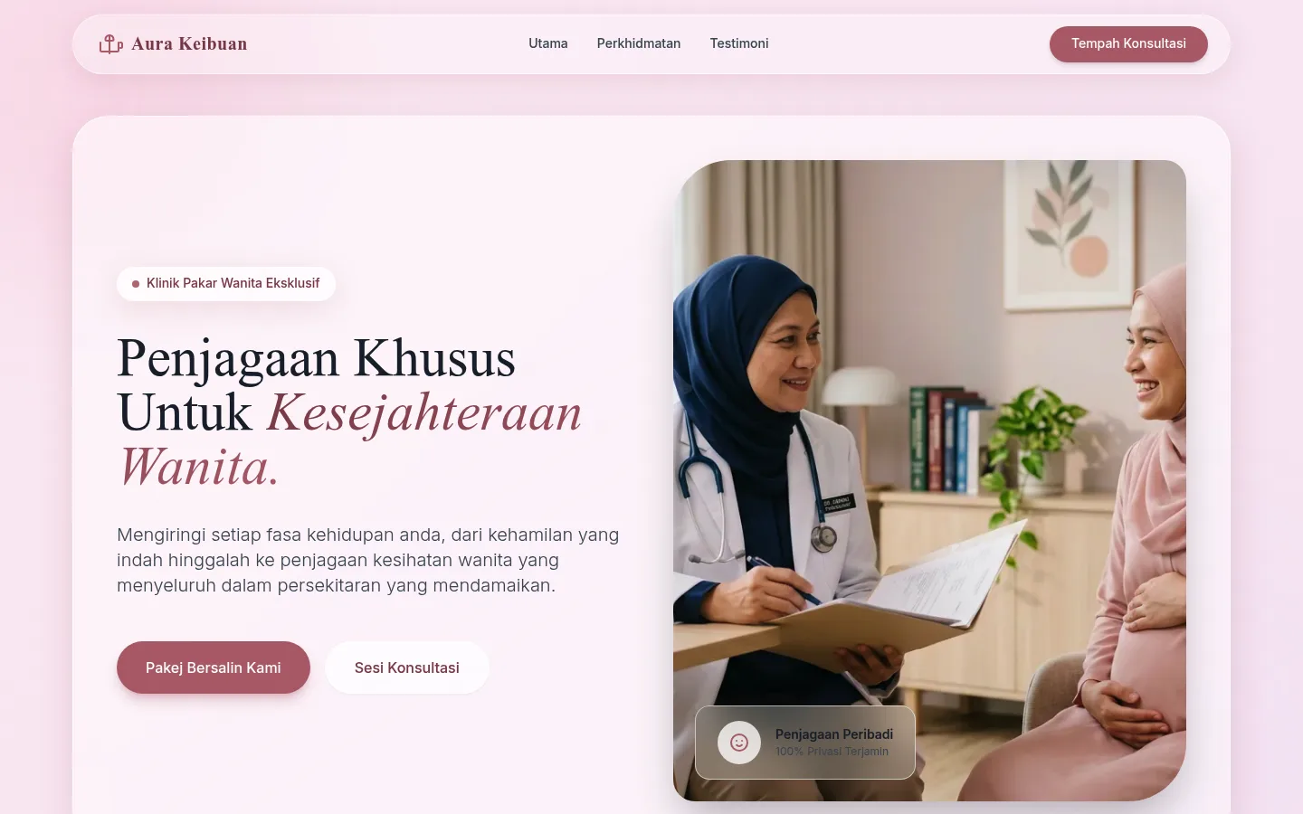 Aura Keibuan Klinik Pakar website snapshot