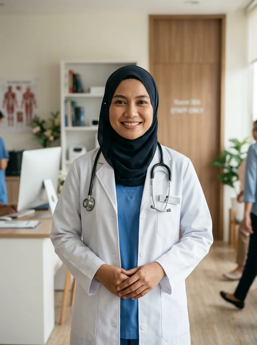 Dr. Aina Farhana binti Rahman, Pegawai Perubatan di Klinik Seri Murni Kajang
